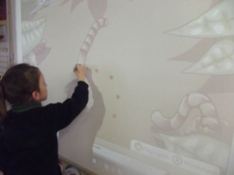 Number games on the Interactive Whiteboard.
