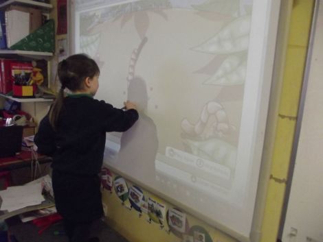 Number games on the Interactive Whiteboard.